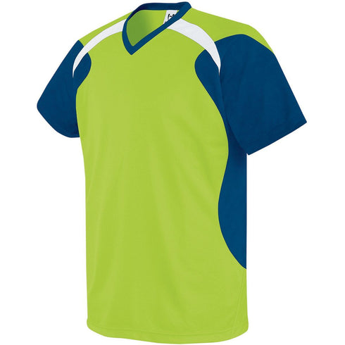 Russell Athletic Youth Tempest Soccer Jersey (322711-C), Color 'LimeNavy/White'